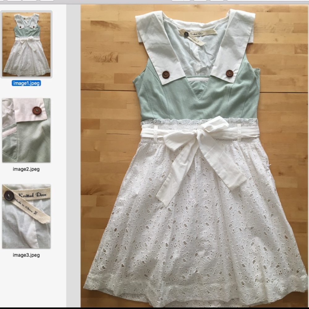 Anthropologie Knitted Dove Sailor Dress SZ M